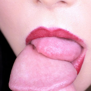 Close up dick licking