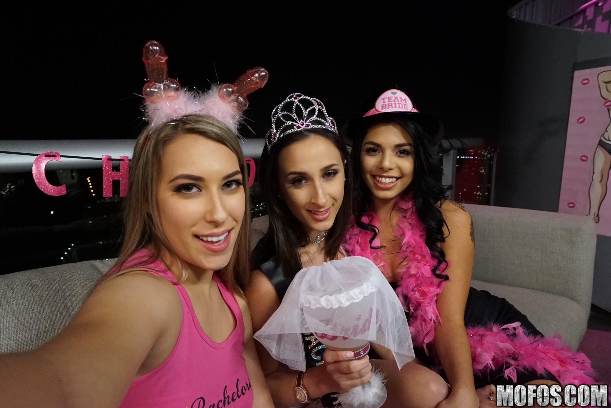 Bachelorette party threesome with Gina and Ashley