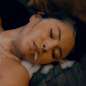 Big tit Japanese Rae Lil Black covered in cum