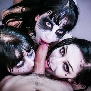 POV foursome blowjob