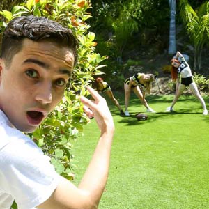 Ricky catches the bffs during training