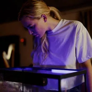 Blake checking out the terrarium