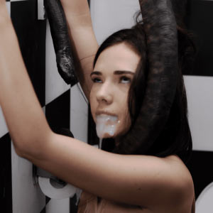 Cum pouring out of her pretty mouth