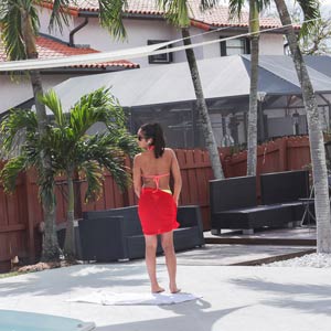 Vienna Black is outdoors