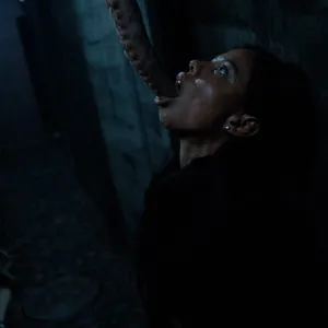 Gagging on a huge tentacle