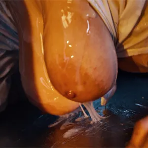 Her big tits are dripping in cum