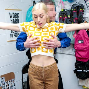 Grabbing her big boobies