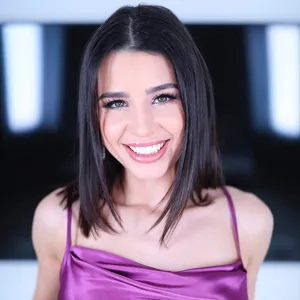 Kylie in purple dress