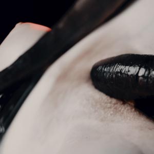 Tentacle ready to penetrate her pussy