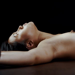 Filling up her belly with cum