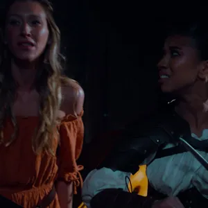 Addison Vodka & Ameena Green with their swords out