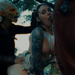 Fucking her hard from behind