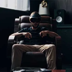 Lucky guy gets to play the newest VR game