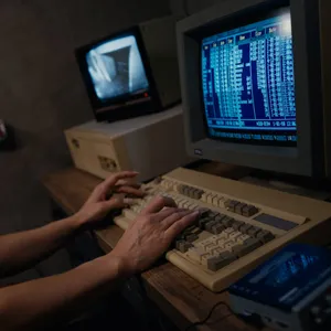 Clemence is working hard on the computer