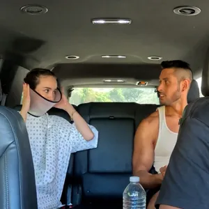 Christina Sage enters the cab