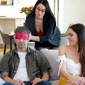 Blindfolding her clients