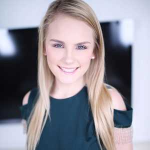 Blonde beauty smiling