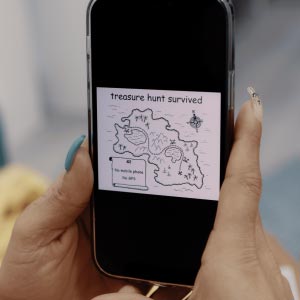 She goes on a treasure hunt