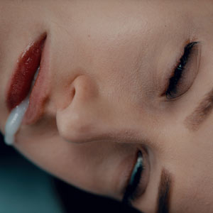 Cream coming out of mouth