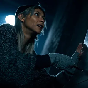 Homeless woman searching for shelter