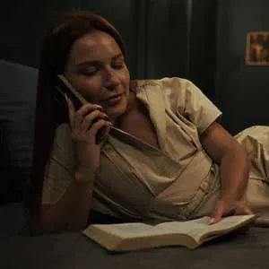 Clemence Audiard receives a phone call