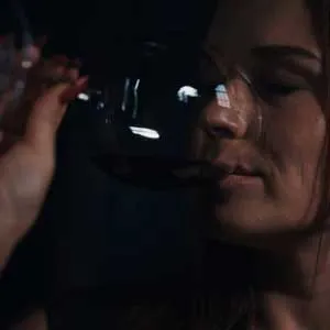 Clemence tastes the first wine